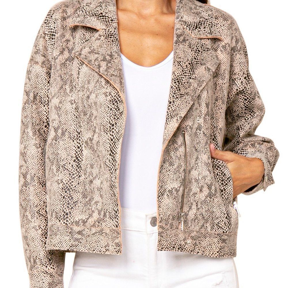 Love Token Anthony Snake Skin Print Jacket